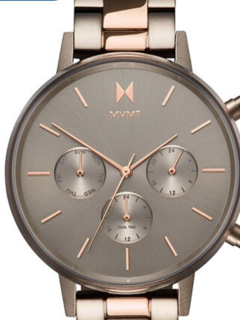 MVMT Women's Chronograph Watch in Rose Gold and Gray-Taupe